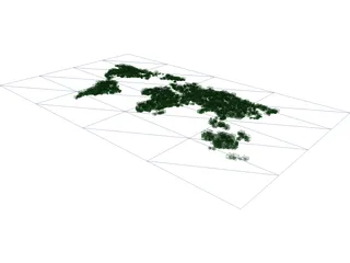 Digital World Map 3D Model