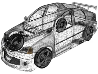 Dacia Logan Tuning 3D Model