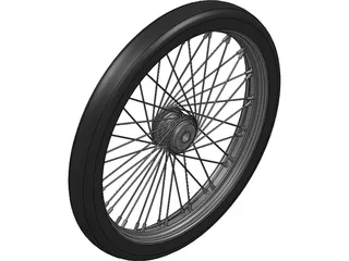 Wheel Front 20 spoke 21 inch 3D Model