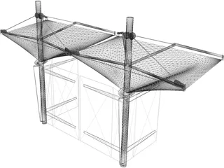 Bus Stop Shelter 3D Model