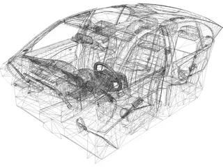 Interior BMW M5 (2009) 3D Model