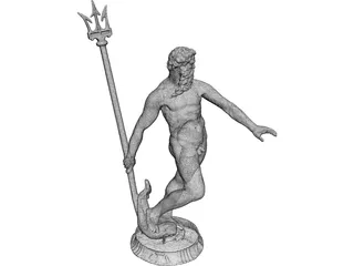 Neptune Statue 3D Model