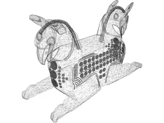 Huma Bird Ancient Persian Sculpture 3D Model