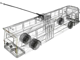 Trolley Bus 3D Model