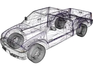 Chevrolet S10 3 Door Extended Cab (1998) 3D Model