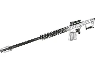 Barrett .50 Cal. Sniper Rifle 3D Model