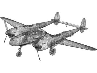 Lockheed P-38 Lightning 3D Model