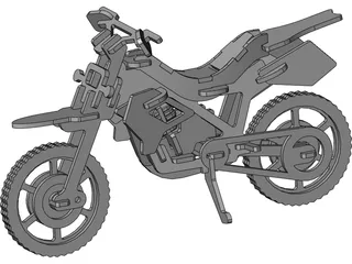 Plywood Motorcycle Enduro 3D Model