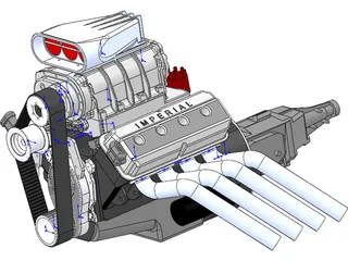 Engine 392 Hemi 3D Model