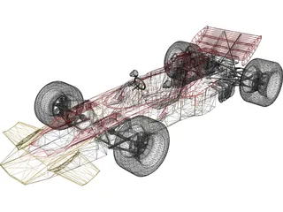 Lotus 72C F1 Car 3D Model