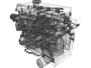 Engine Nissan SR20 3D Model