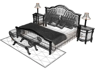 Classic Bedroom Set 3D Model