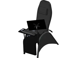 Chair with Workstation 3D Model