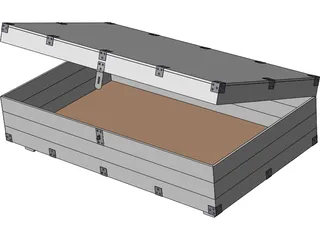 Wooden Coffee Chest with Stainless Latches 3D Model