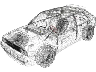 Lancia Delta HF Rally Car 3D Model