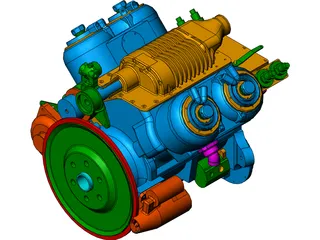 Engine V4 3D Model