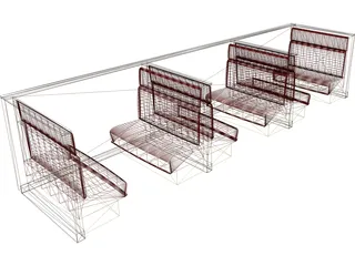 Booth Seating 3D Model