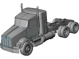 Kenworth T800 Tandem Truck 3D Model