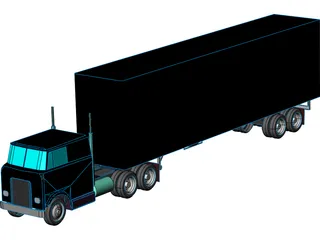 International Complete Trailer Truck 3D Model