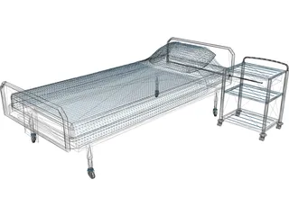 Hospital Bed 3D Model