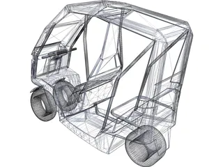 Tandem Car 3D Model