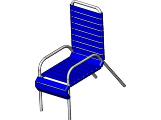 Beach Chair with Slats 3D Model