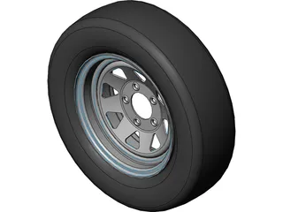 Trailer Wheel 14 Inch 3D Model