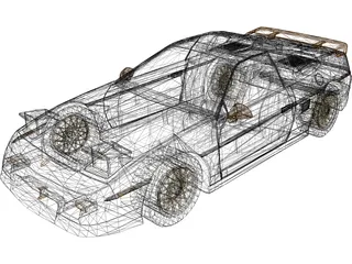 Pontiac Fiero GT Fast back 3D Model