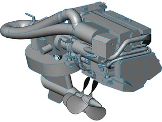 Volvo IPS 750 Engine 3D Model