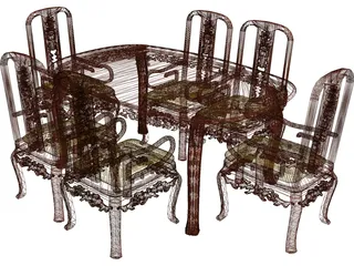 Table Dinner Home Style 3D Model