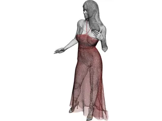 Woman in Wedding Dress 3D Model