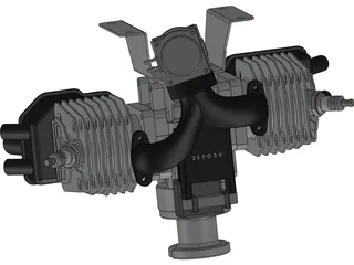 Engine Zenoah G80 Twin 3D Model