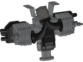 Zenoah G80 Twin Engine 3D Model