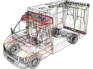 Volkswagen LT Ambulance RTW 3D Model