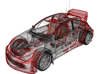 Peugeot 206 WRC 3D Model