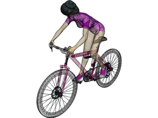 Woman on Bicycle 3D Model