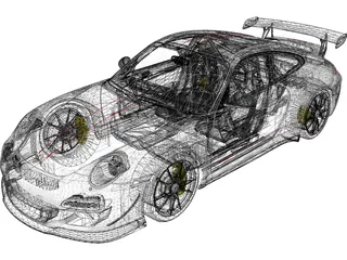 Porsche 911 997 GT3 RS 4.0 (2011) 3D Model