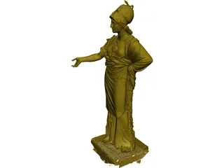 Classical Relief Statue 3D Model