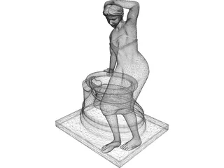 Classical Statue Woman Fountain 3D Model