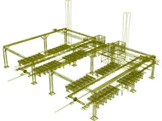 Dual Gantry Robotic System 3D Model