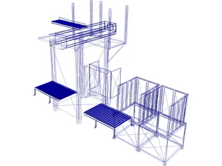 Top Load Palletizer with Pallet Destacker 3D Model