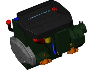 Volvo Penta D3 Marine Engine 3D Model