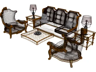 Classic Furniture Set 3D Model