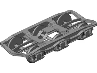 3 Axle Rail Bogie 3D Model