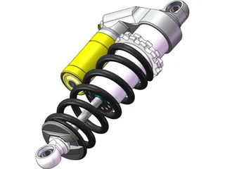 Ohlins TTX-25 Damper w/ Spring 3D Model