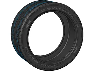 Hankook Ventus V12 Evo K110 Tire 305/25ZR 20 3D Model