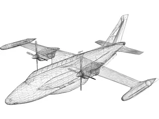 Mitsubishi MU-2 Marquise 3D Model