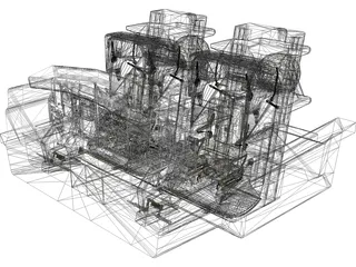 Boeing 747 Cockpit 3D Model