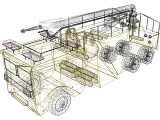 Airport Fire Truck 3D Model