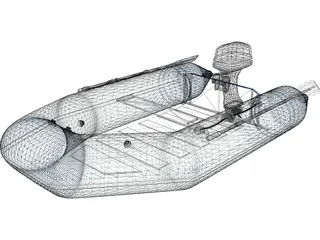 Zodimo Zodiac Boat with Outboard Motor 3D Model